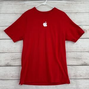 Apple Employee Knit Short Sleeve T-Shirt Men's‎ Size Medium Red